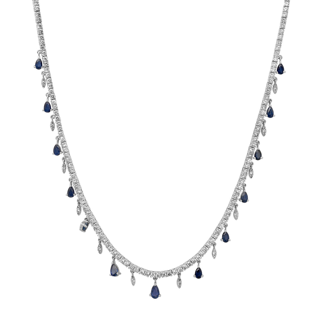 KESSARIS Sapphire Diamond Necklace M4390 | Kessaris